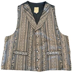 Wah Maker True West Western Button Down Vest Made In USA Vintage Men's Size XL
